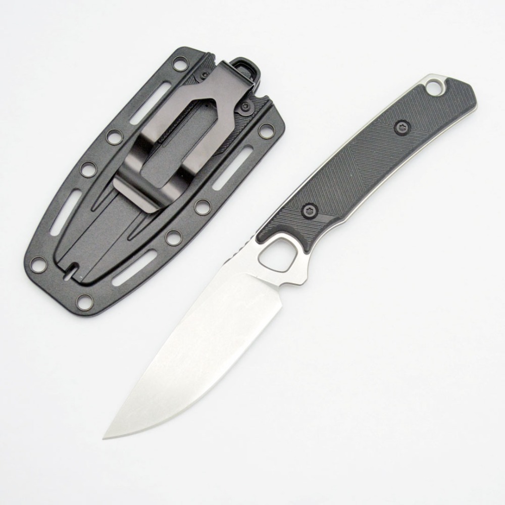Bushcraft Knife Fixed - 2048 EDC Straight Knife Black Nylon