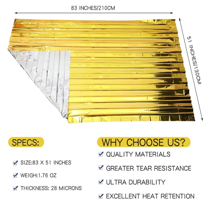 130x210cm Heavy‑Duty Mylar Foi - Emergency Mylar Tent 评论和价格
