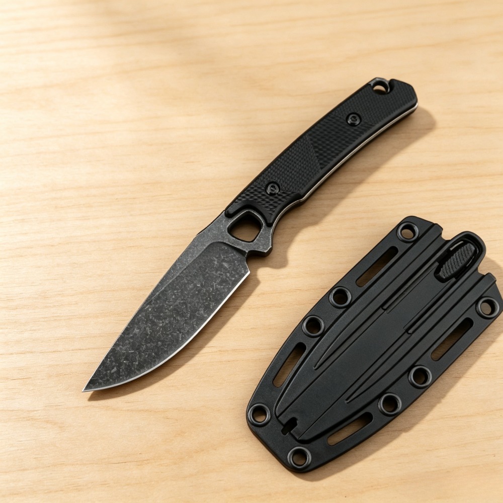 2048 EDC Straight Knife Black  - Bushcraft Knife Fixed 评论和价格