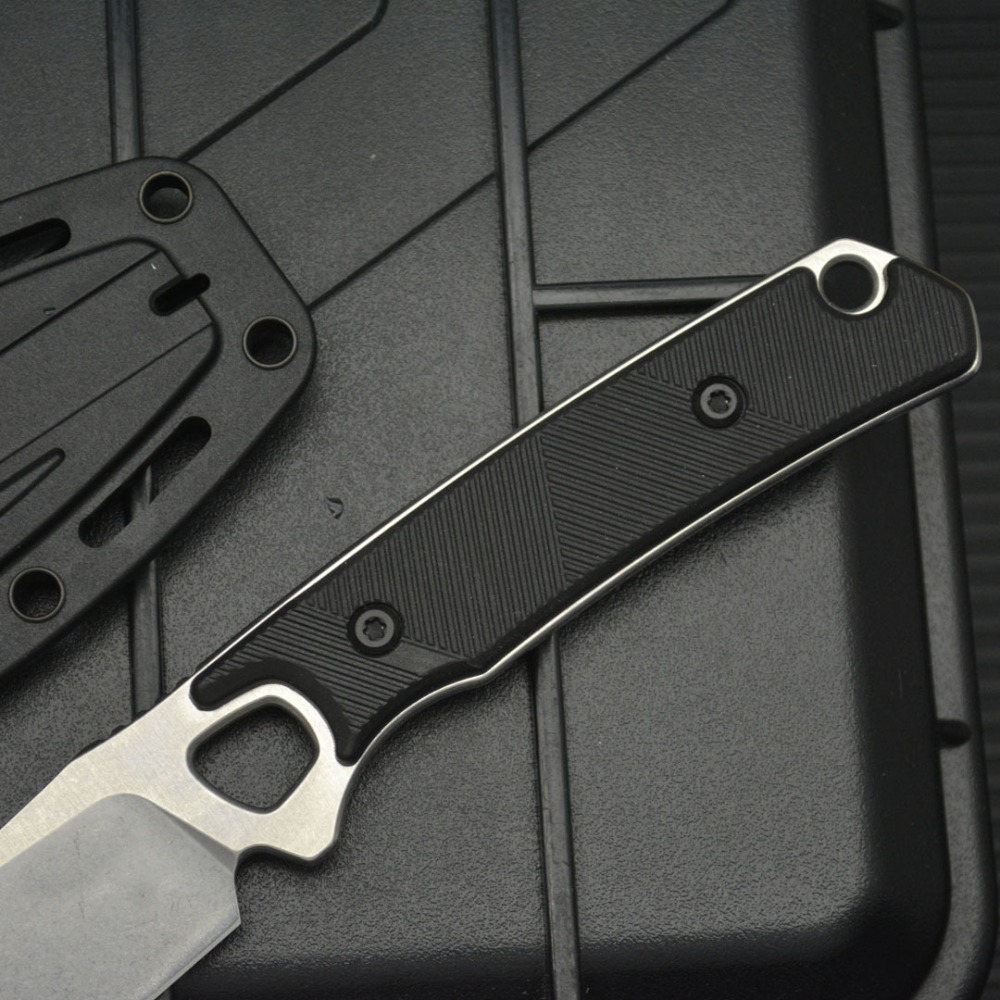 2048 EDC Straight Knife Black  - Bushcraft Knife Fixed 评论和价格